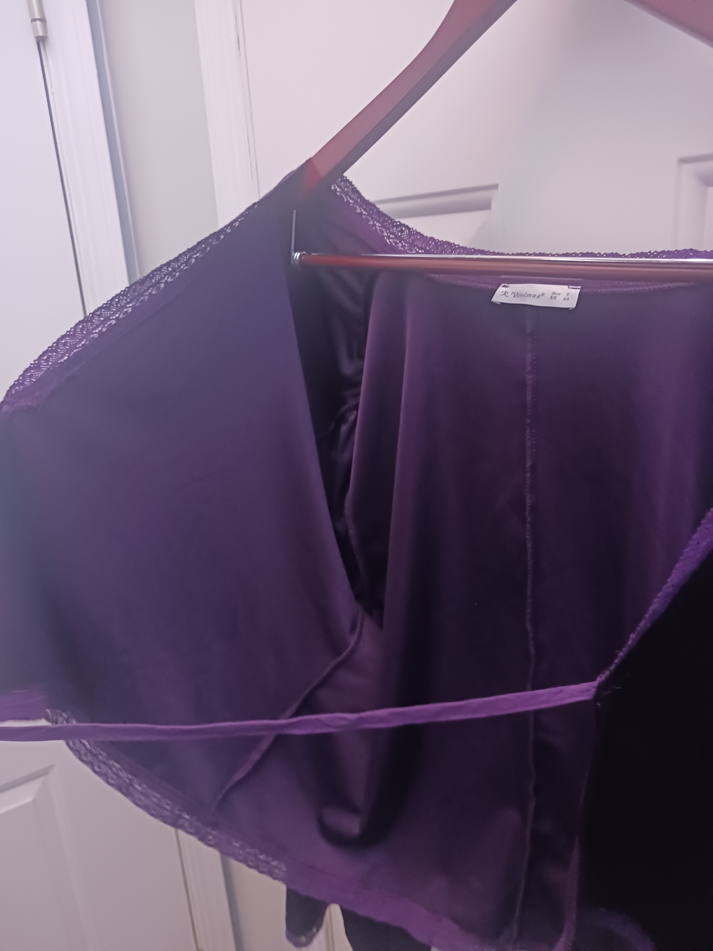 R. Vivimos Lace-Trim Top in Rich Violet - Picture 7 of 11